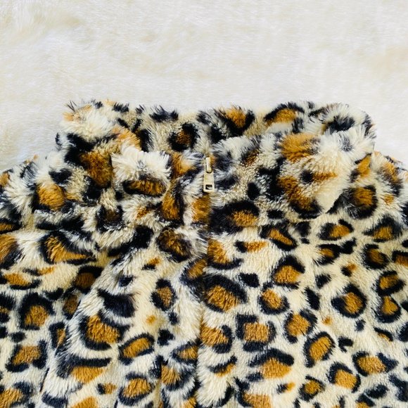 Leopard Print Faux Fur Cropped Jacket size Medium Mob Wife - Picture 4 of 12